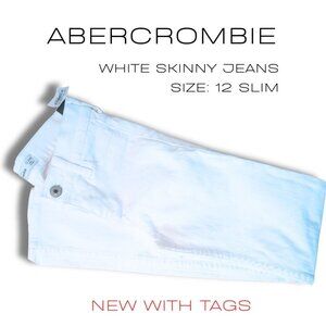 NWT Abercrombie Kids White Skinny Jeans – Size 12 Slim